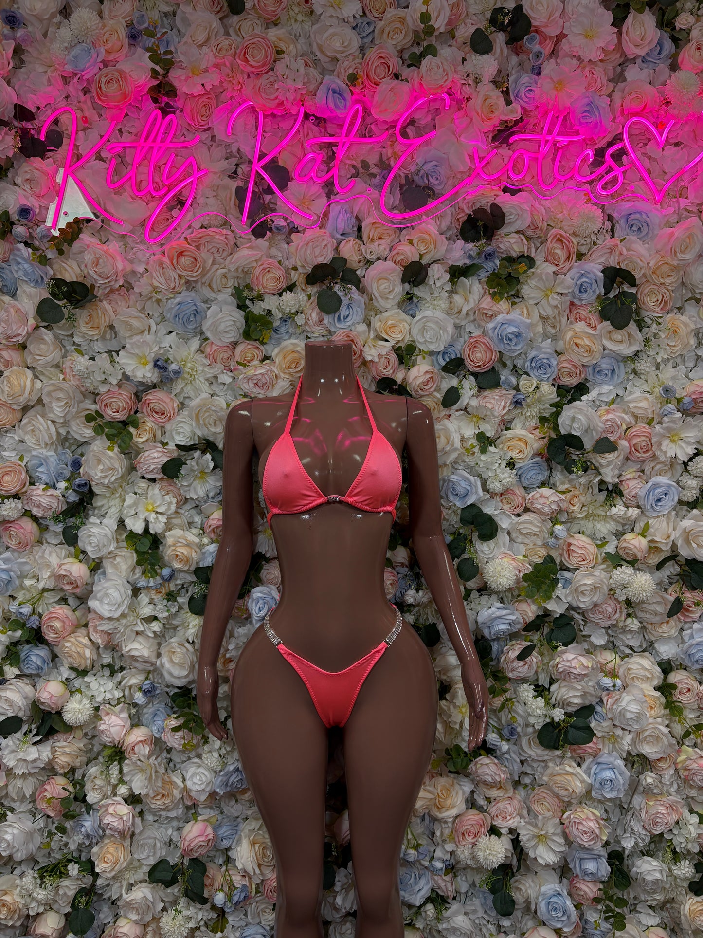 Coral Bikin Two Piece Rave Outfit Exotic Dancewear