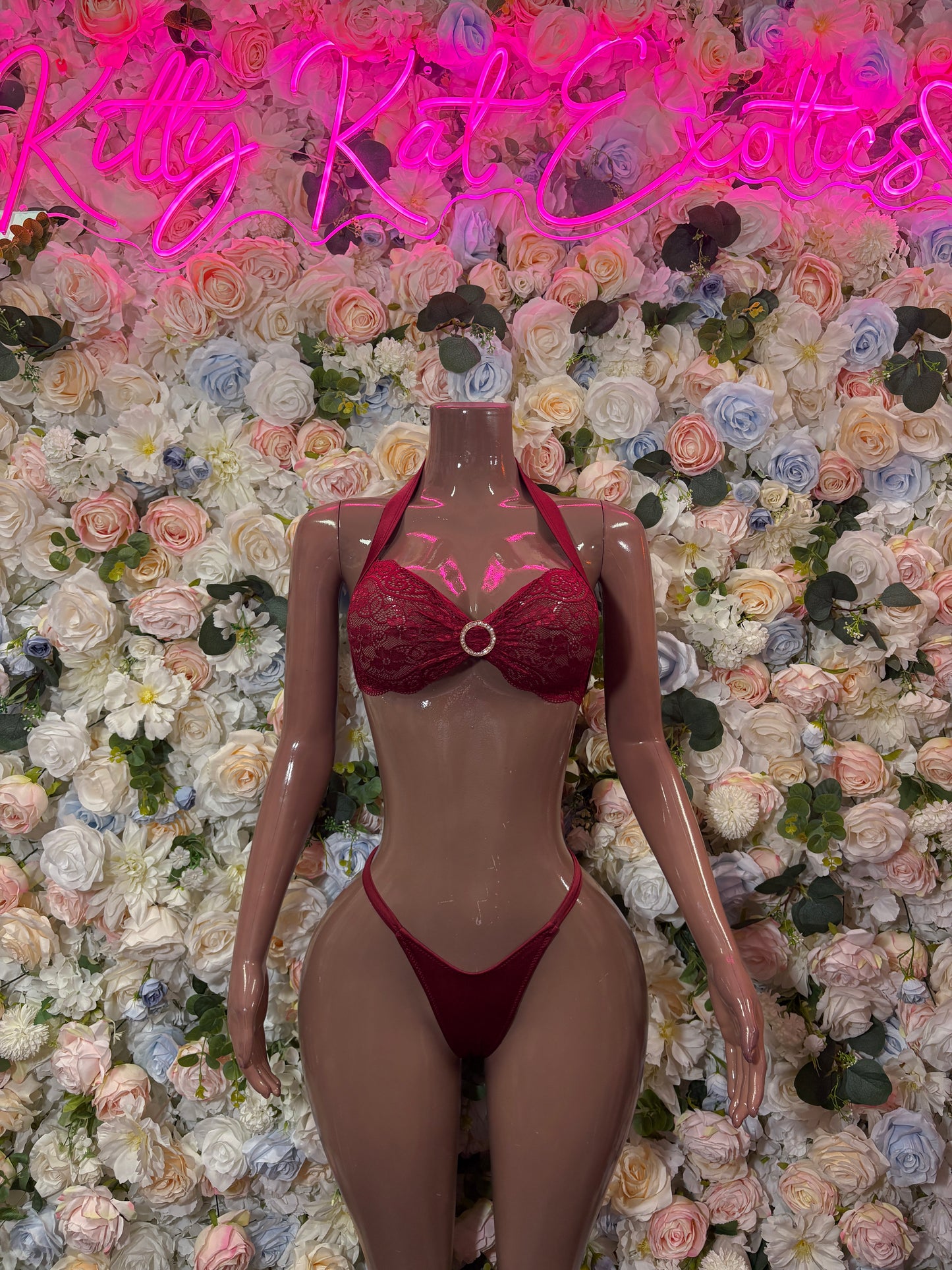 Burgundy Bikini Two Piece -  Exotic Dancewear  -  Rave Outfit - Sexy Festival Outfit, Clubwear, Performance Costume