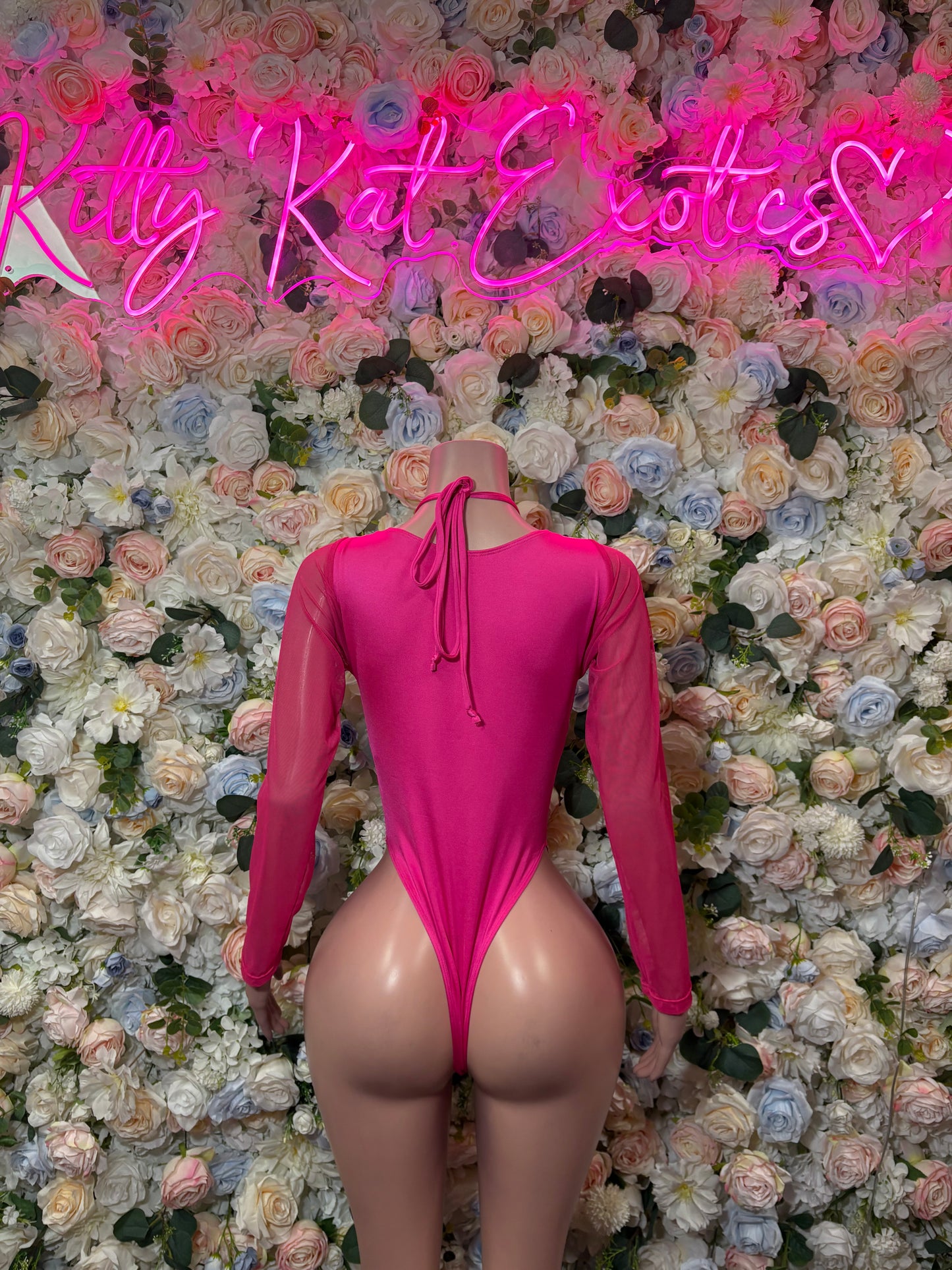 Bottlegirl Bodysuit Hot Pink Cheetah Metallic  - One Piece Bartender Outfit,  Dancewear, Party Clubwear