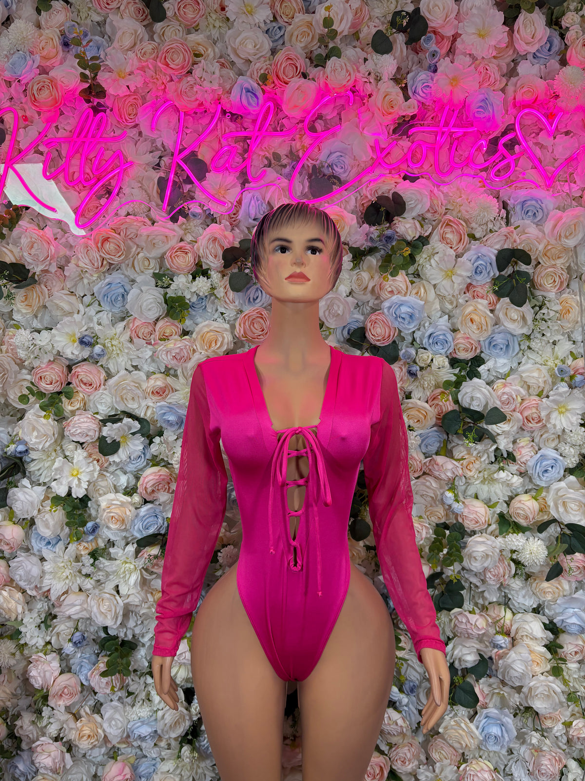 Bottlegirl Bodysuit One Piece Pink Bodysuit – Festival Exotic Dancewear Rave Outfit