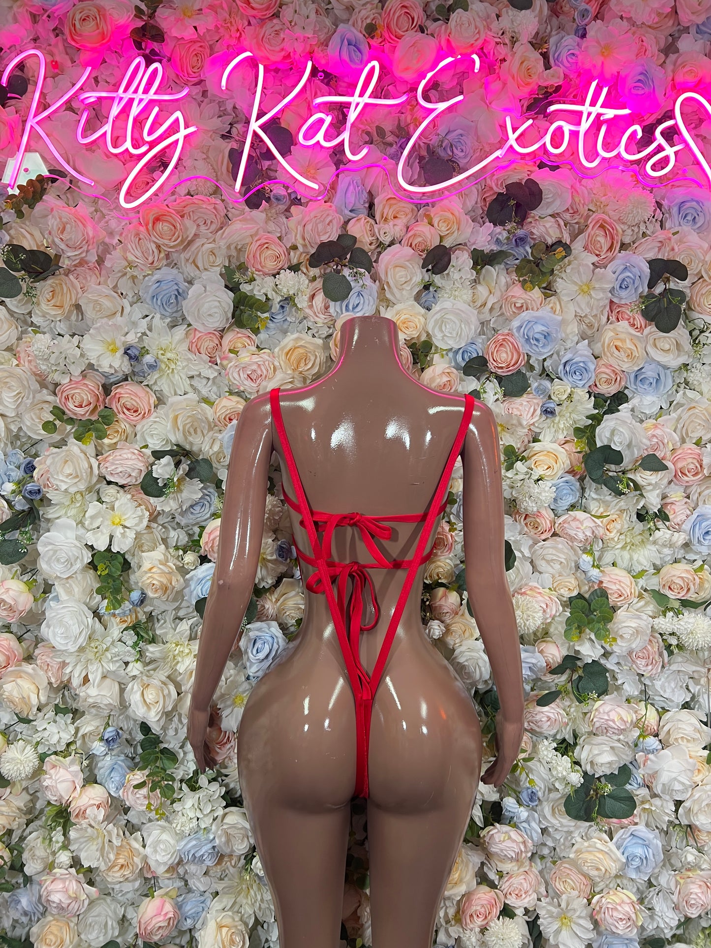 Red One Piece Slingshot Exotic Dancewear Rave Festival Outfit