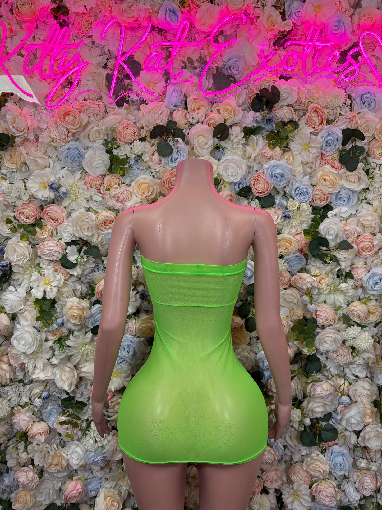 Neon Green Festival Dress – l Exotic Date Nite Dress, Dancewear for Performers & Club Dress
