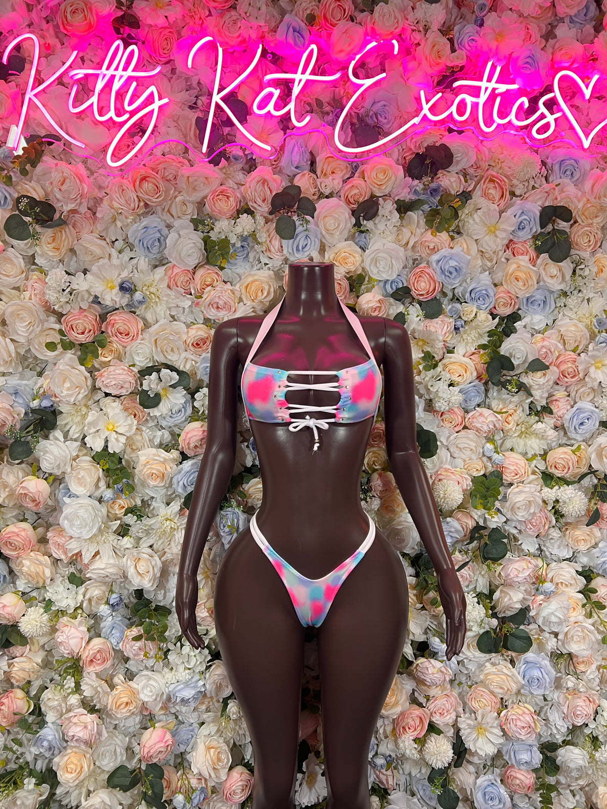 Ravewear Pink And Blue Two Piece Trippy Festival Outfit, Clubwear, Performance Costume,  Party Wear