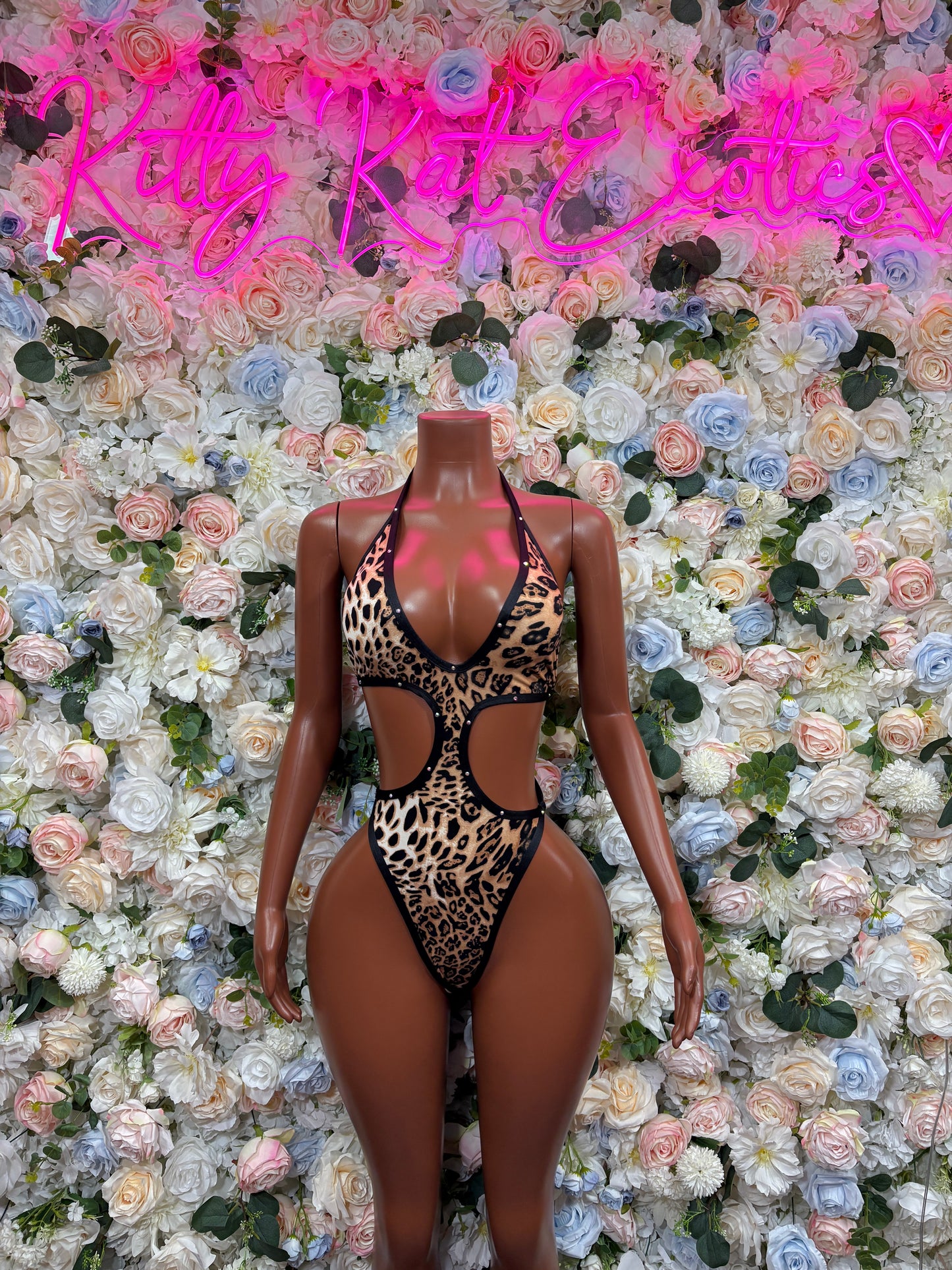 Leopard Print Bodysuit - Festival Outfit, Exotic Dancewear, Rave Clubwear, Party Bodysuit