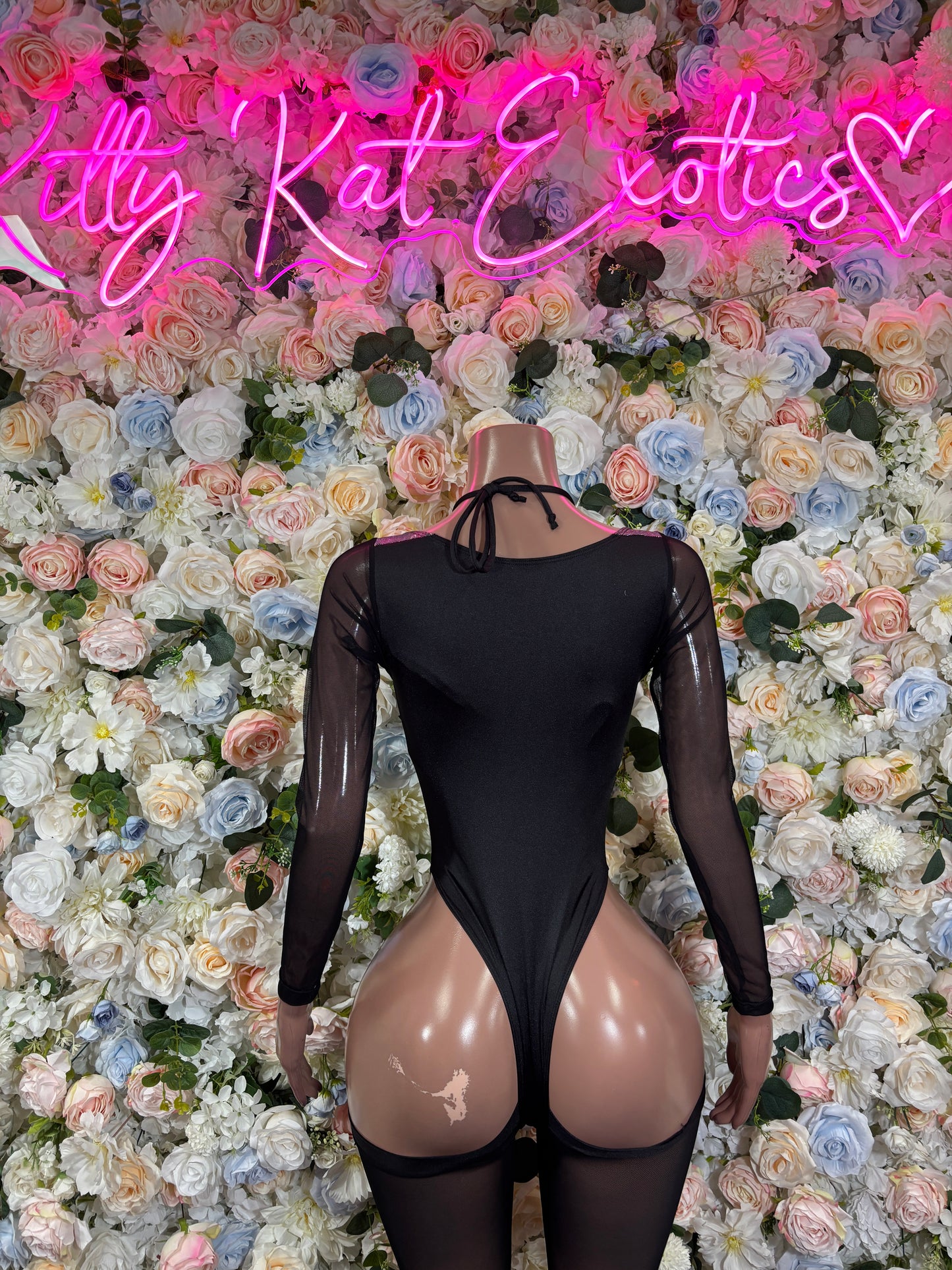 Bottle Girl Crushed Black Metallic Bodysuit, One Piece Bartender Outfit, Festival Rave Clubwear