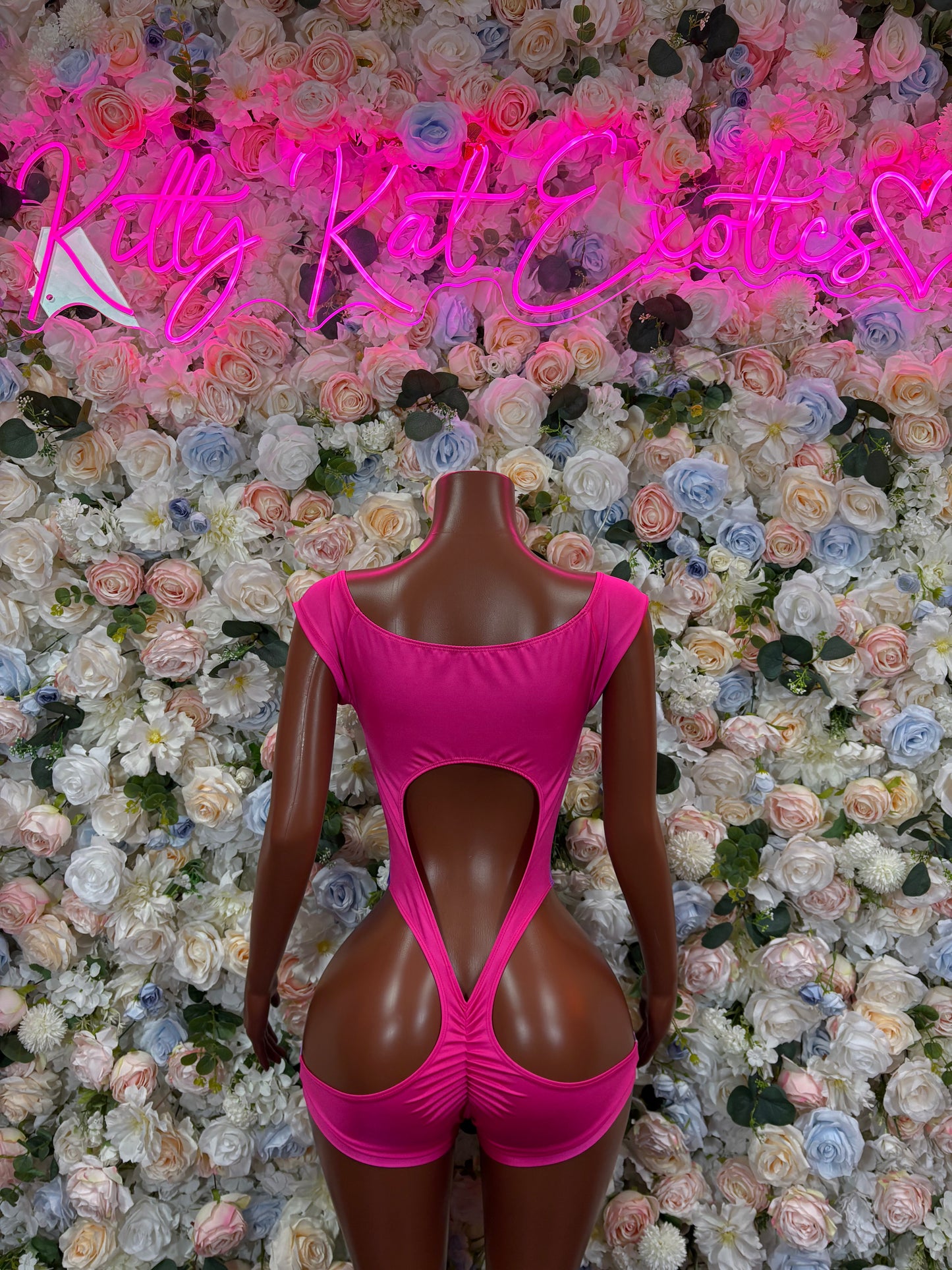 Bottlegirl One-Piece Bodysuit Pink Blue Metallic  - Custom Design | Exotic Dancewear for Performers, Raves, & Nights Out