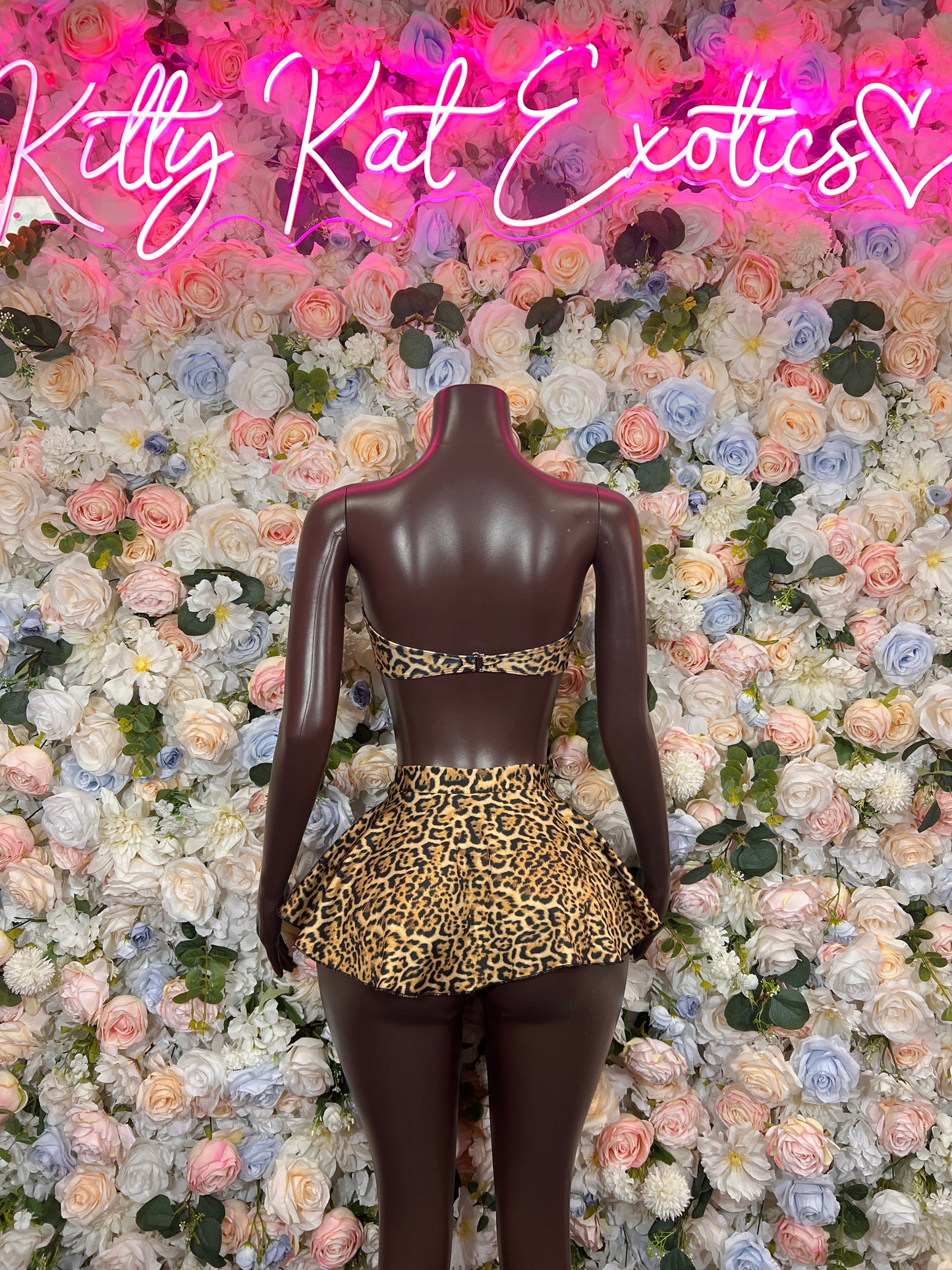 Cheetah Print Two Piece Skirt Rave Wear