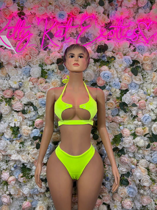 Women’s Bikini Neon Two Piece Set Ravewear –  Dancewear Outfit