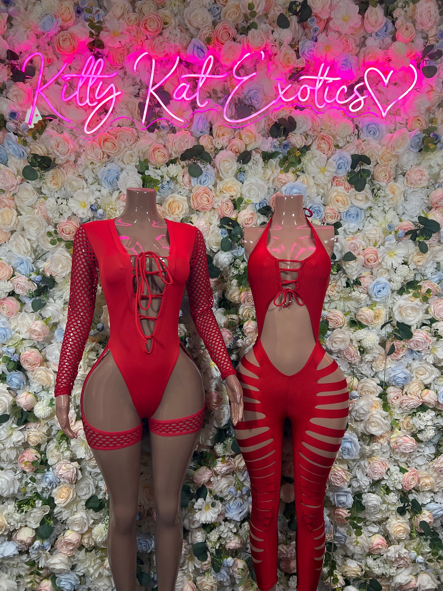 Red Bottlegirl One-Piece Bodysuit - Custom Design | Exotic Dancewear for Bartenders, Rave Outfits Clubwear