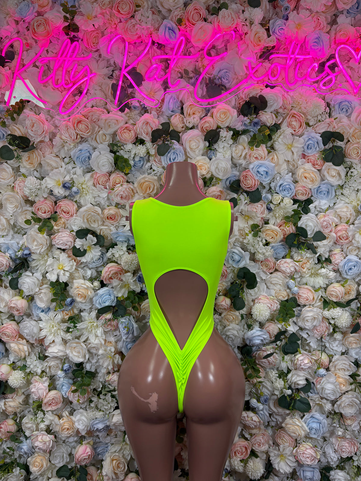 Neon Green Bottlegirl Bodysuit, Long Sleeve Rave Outfit, Festival Clubwear
