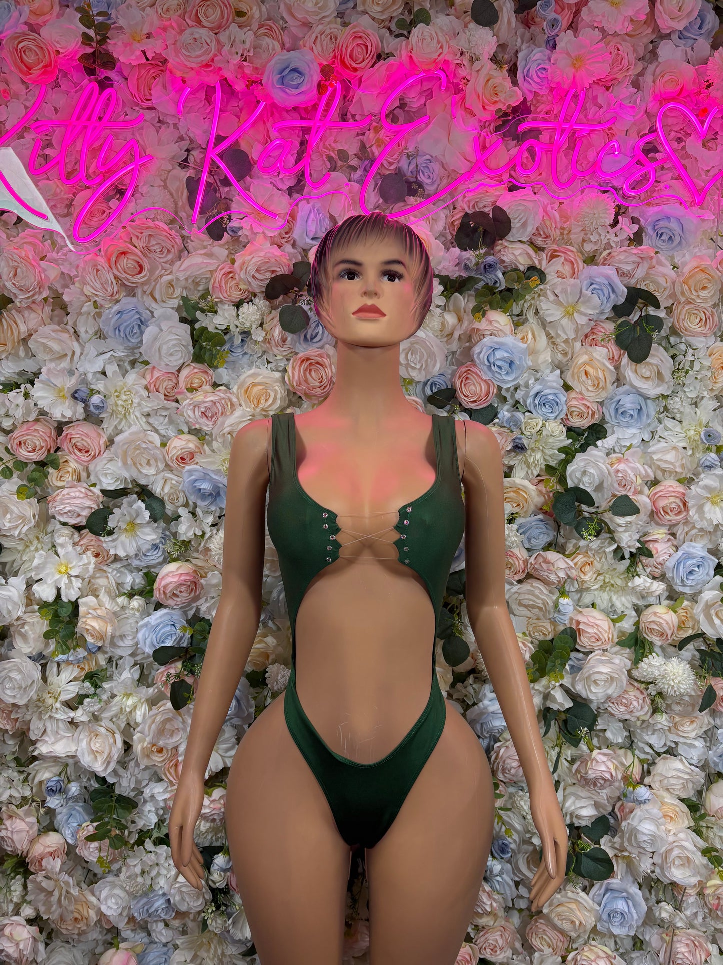 Forest Green Bottlegirl Bodysuit Exotic Dancewear