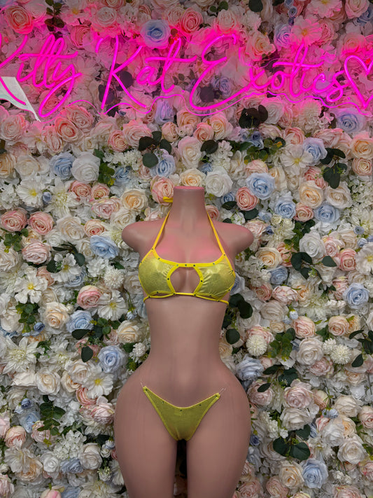 Yellow Two Piece Set –  Exotic Dancewear Lingerie