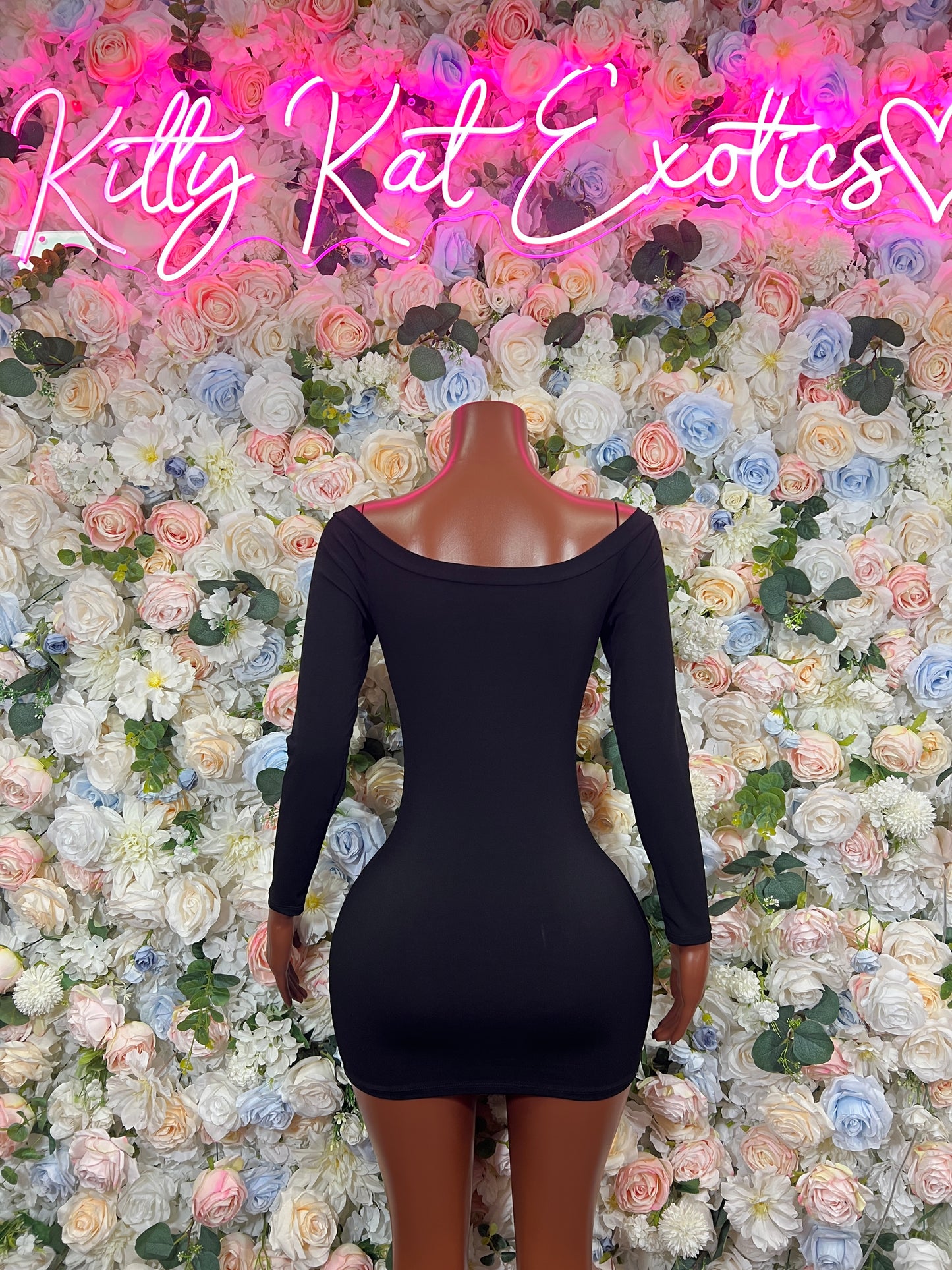Black One Piece Dress - Sexy Date Night Club Dress | Rave Festival Exotic Dancewear Clubwear Bottle Girl Ravewear - KittyKatExotics
