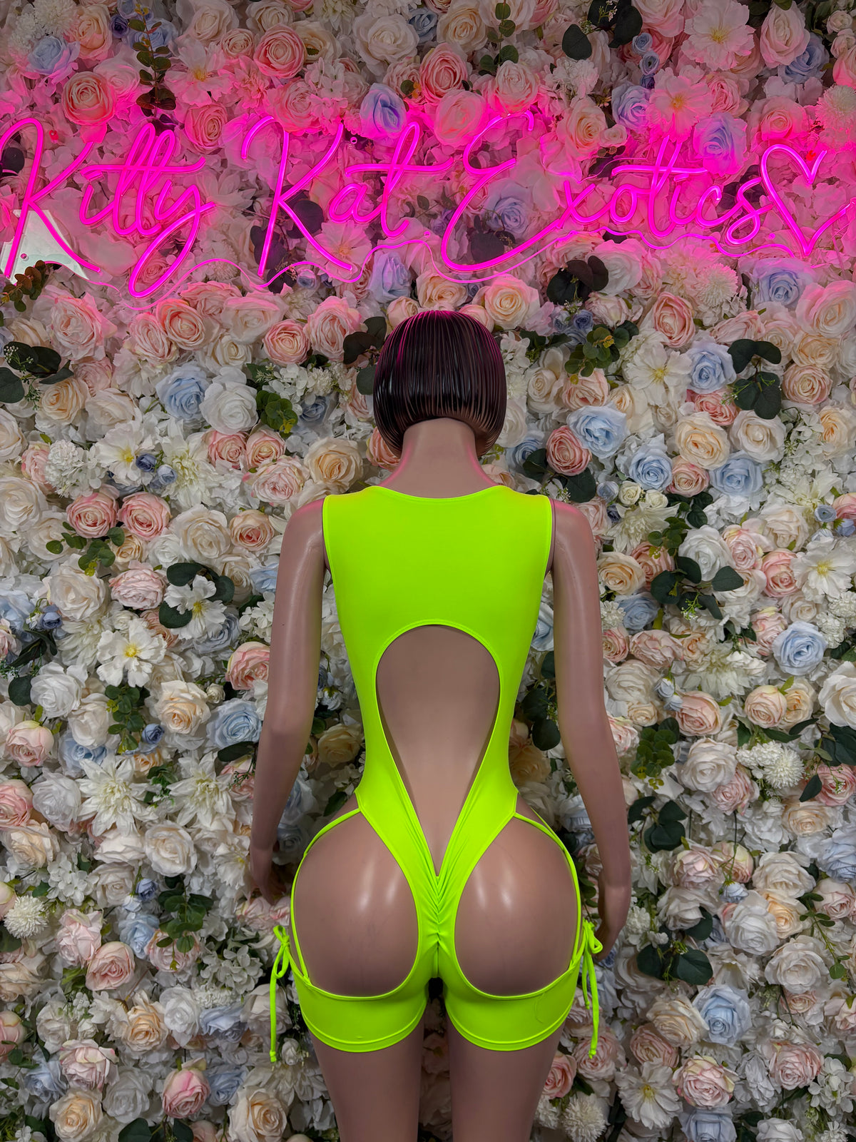 Neon Green Bottlegirl Bodysuit, Long Sleeve Rave Outfit, Festival Clubwear