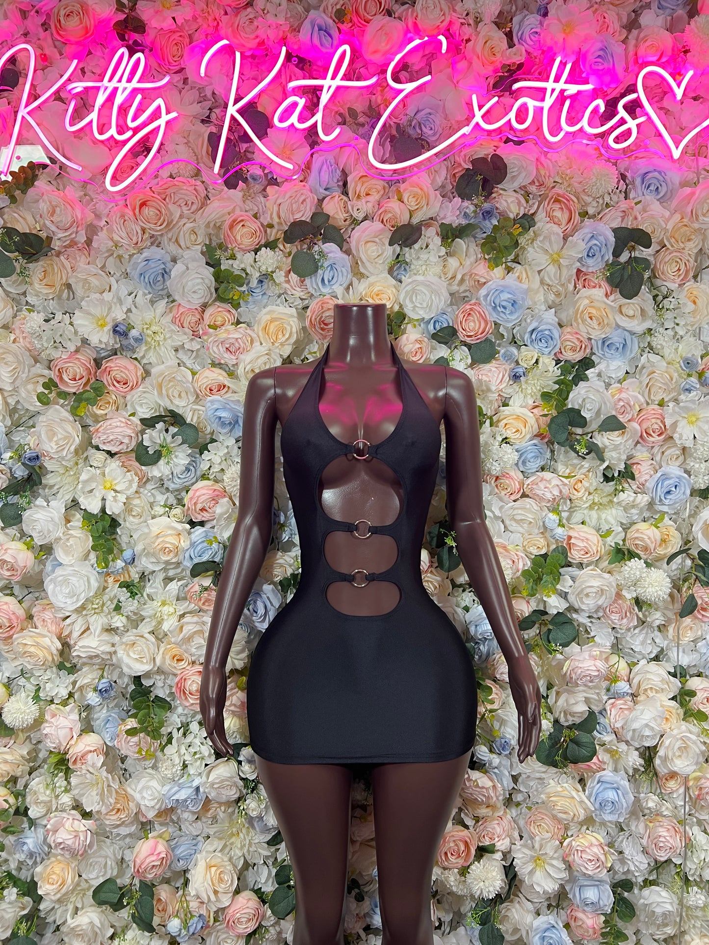 Black Dress - Date Night Club Dress | Rave Festival Exotic Dancewear Clubwear Bottle Girl Ravewear