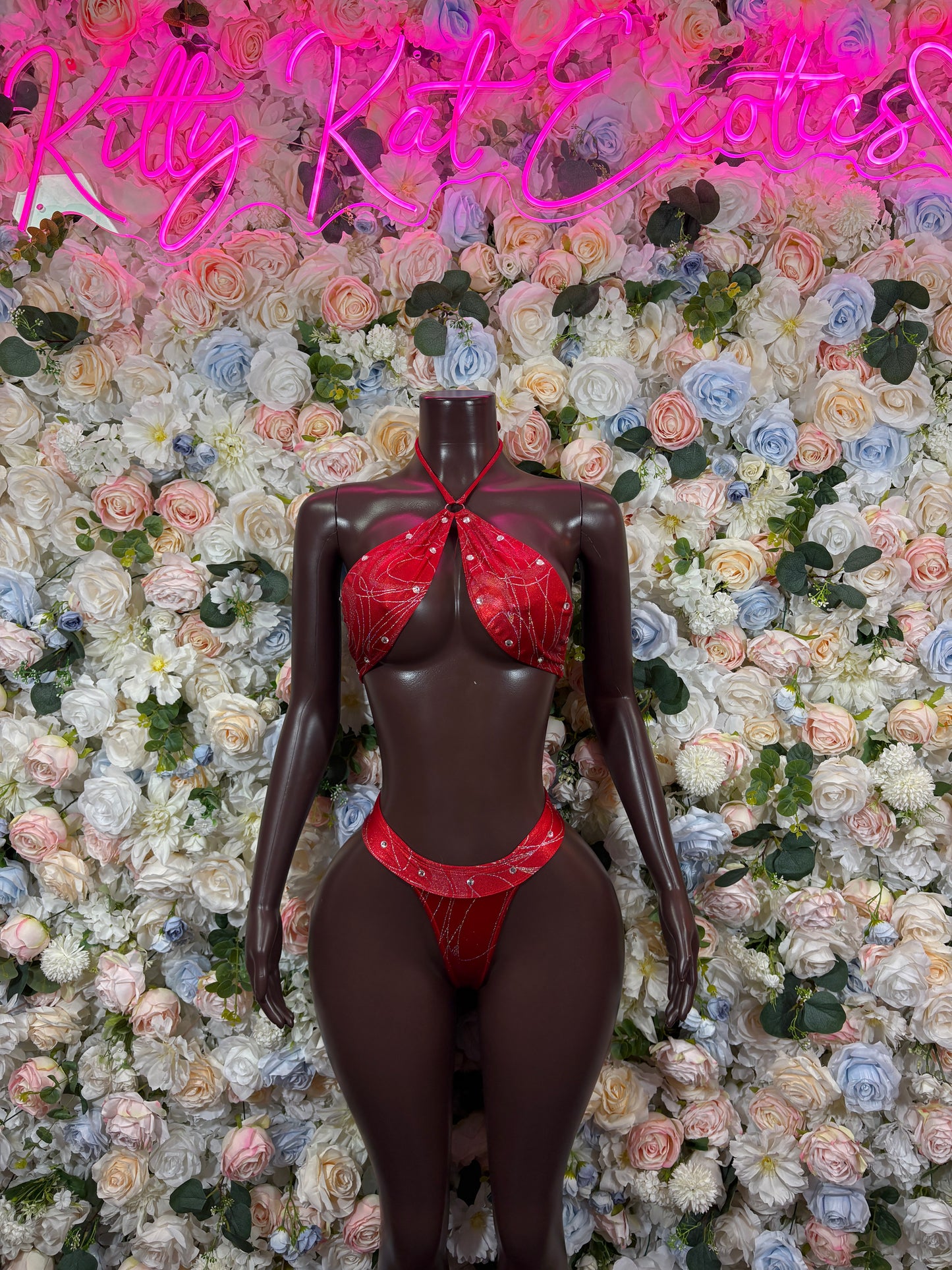 Red Bikini Two Piece -  Exotic Dancewear  -  Rave Outfit - Sexy Festival Outfit, Clubwear, Performance Costume