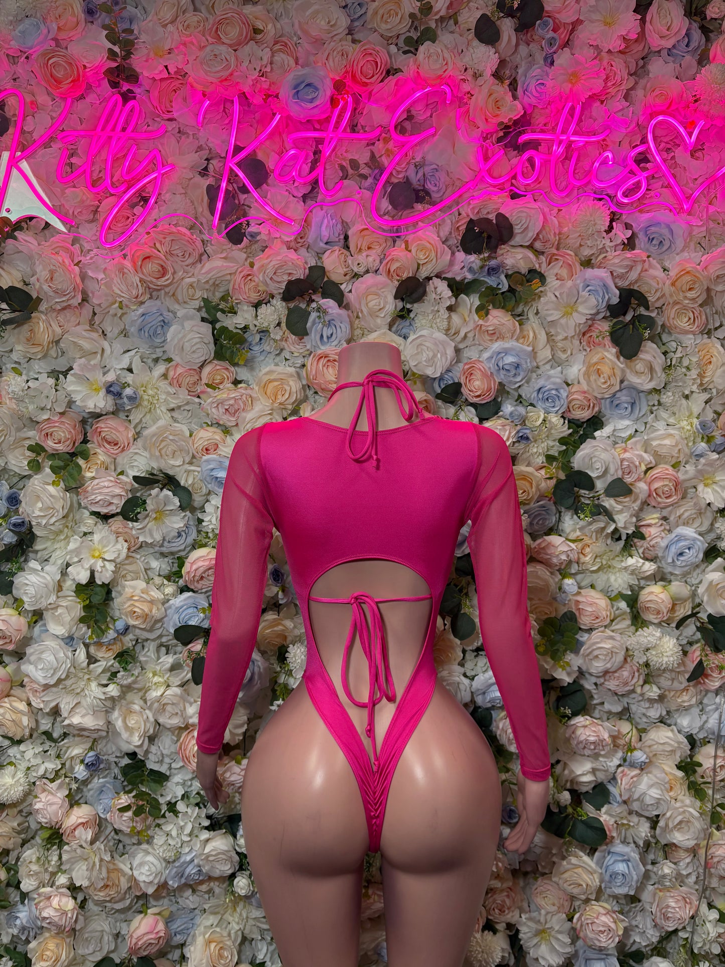 Bottlegirl Bodysuit Hot Pink Cheetah Metallic  - One Piece Bartender Outfit,  Dancewear, Party Clubwear