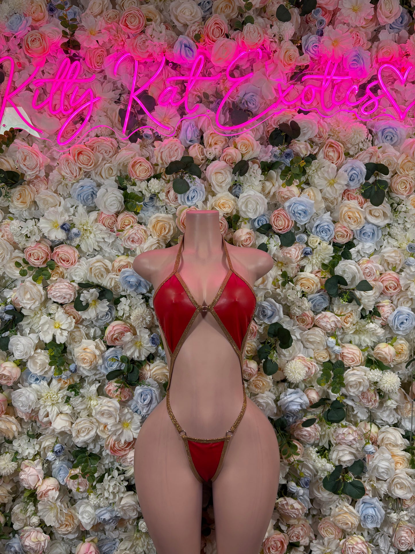Matte Red Festival Bodysuit Women - Rave Outfit Exotic Dancewear Clubwear Bottle Girl Bodysuit