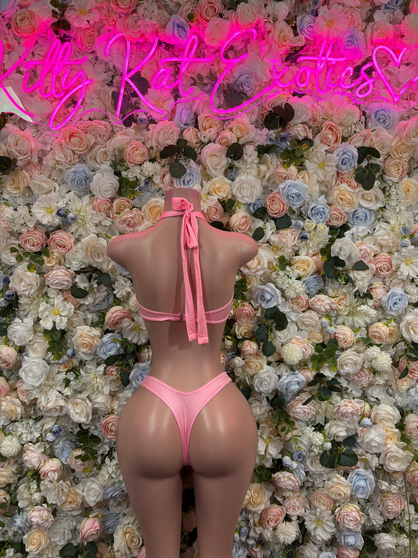 Baby Pink Bikini Two Piece Bartender Set Exotic Dancewear Rave Festival Outfit