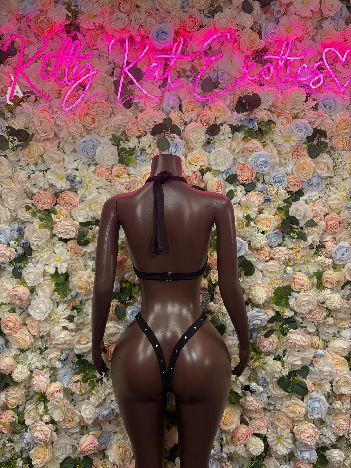 Black Bikini Two Piece Festival Outfit Dancewear, Swimwear Clubwear