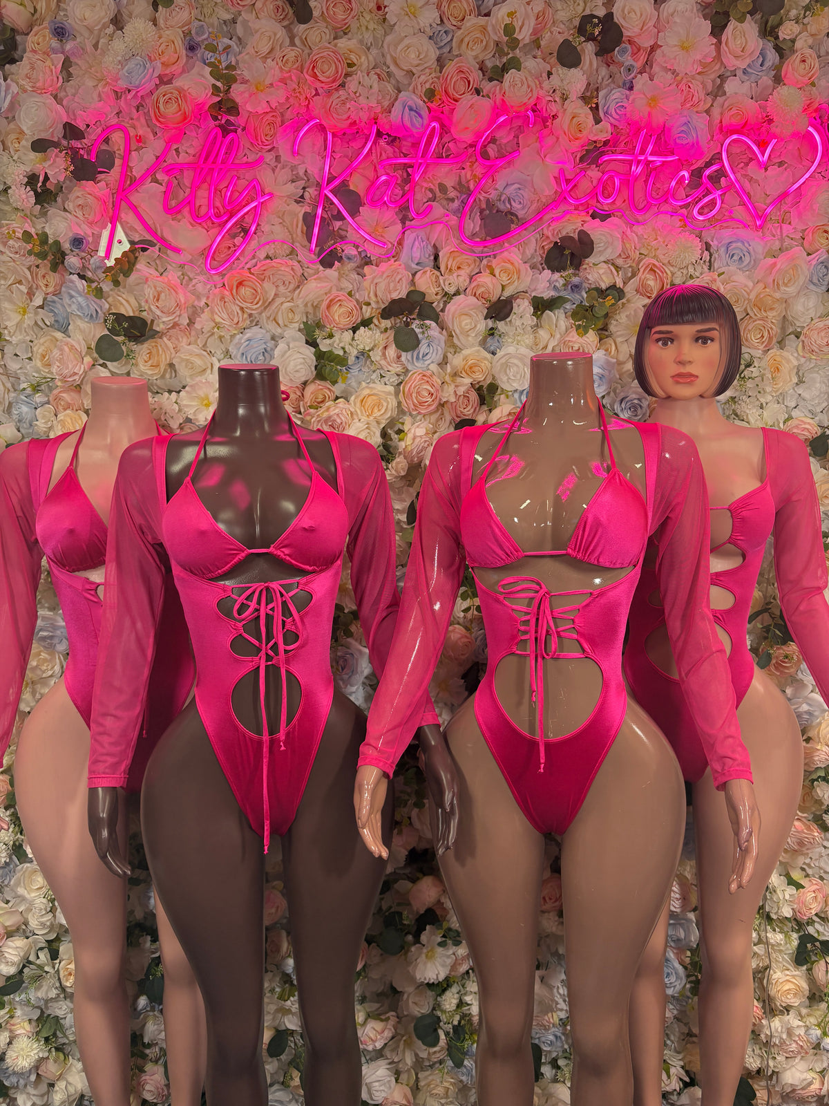 Pink Bottlegirl Bodysuit | Lace-Up Festival Rave Outfit Clubwear One Piece