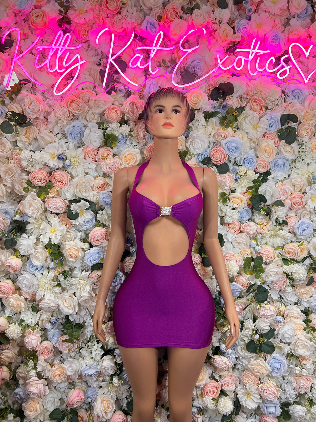 Fuchsia Dress - Exotic Dancewear Rave Outfit, Pole Dance Costume Clubwear