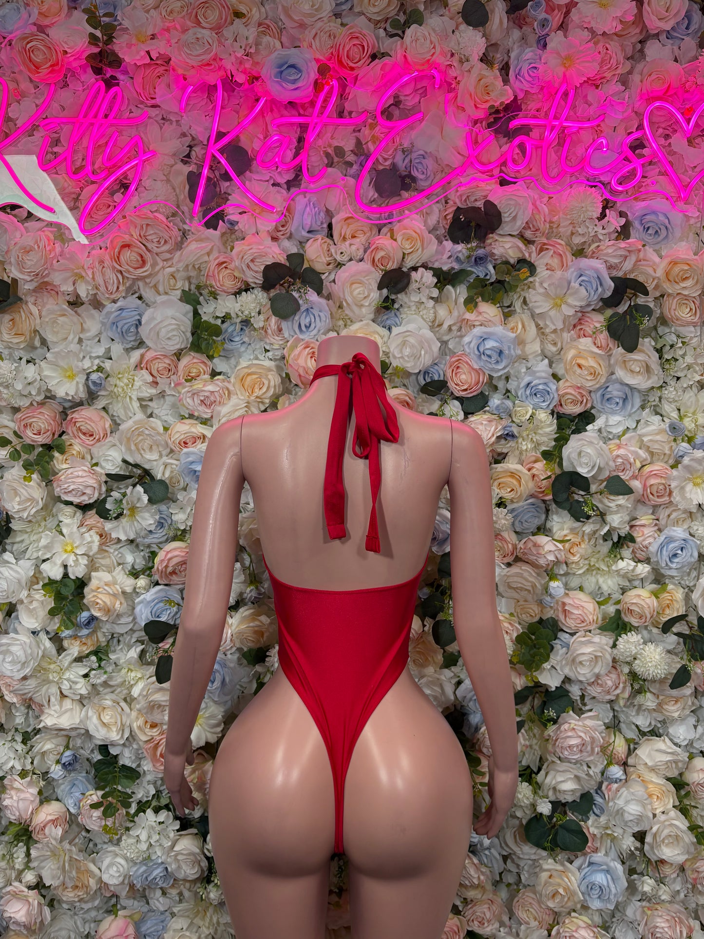 Red Bodysuit Rave Festival Outfit Women - Exotic Dancewear Stripper Clubwear Bottle Girl Ravewear