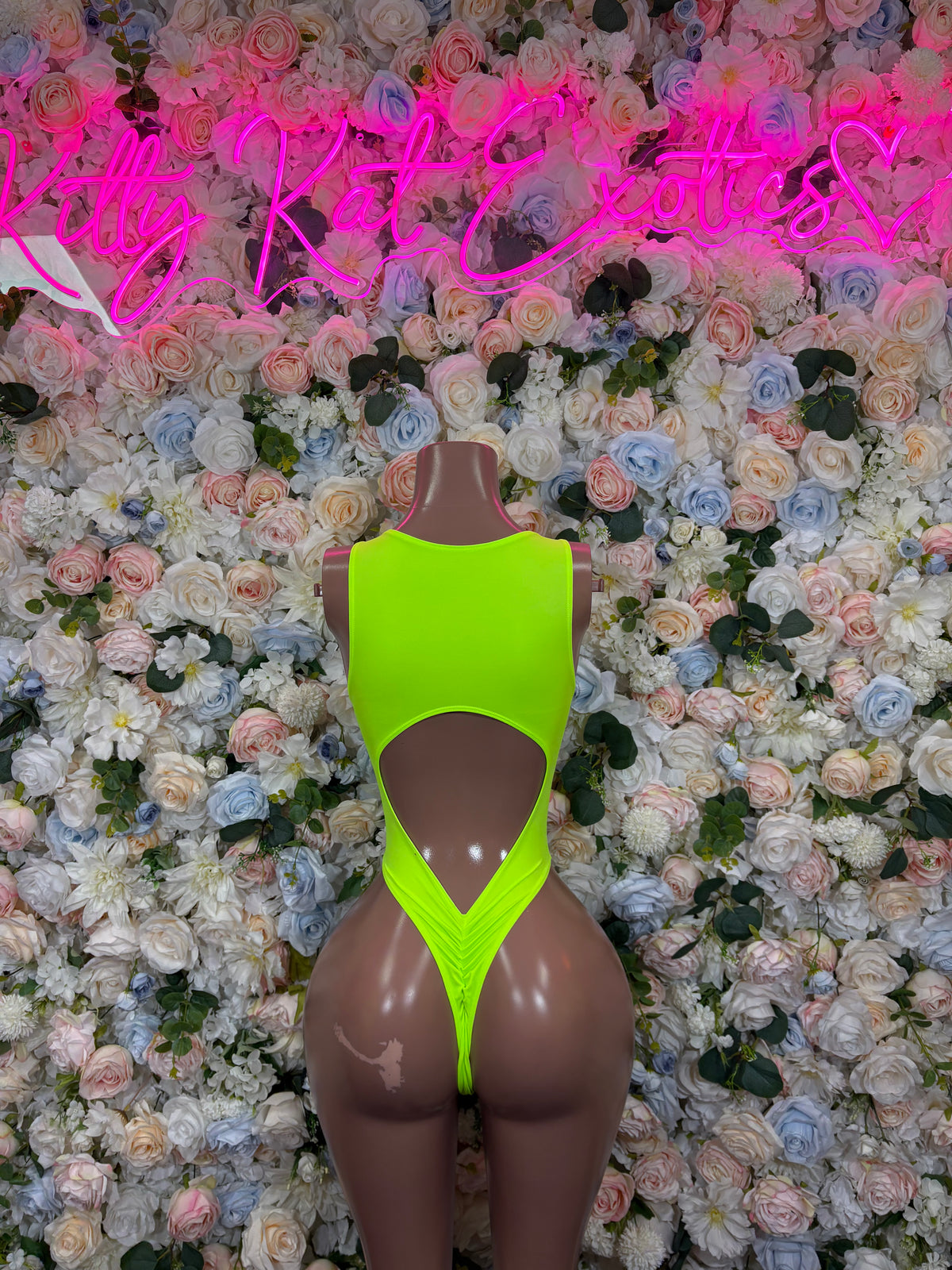 Neon Green Bottlegirl Bodysuit, Long Sleeve Rave Outfit, Festival Clubwear