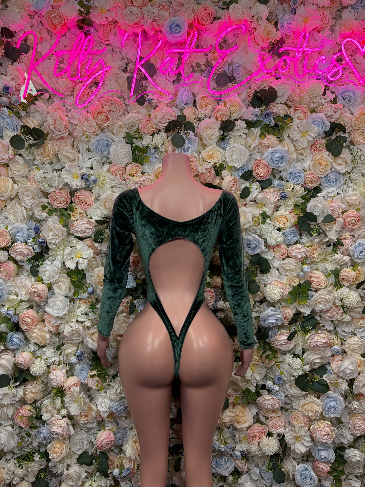 Green Velvet Bodysuit | Rave Festival Outfit, Exotic Dancewear