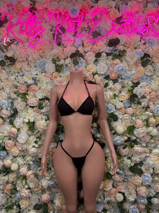 Black Bikini Two Piece Festival Outfit Dancewear, Swimwear Clubwear