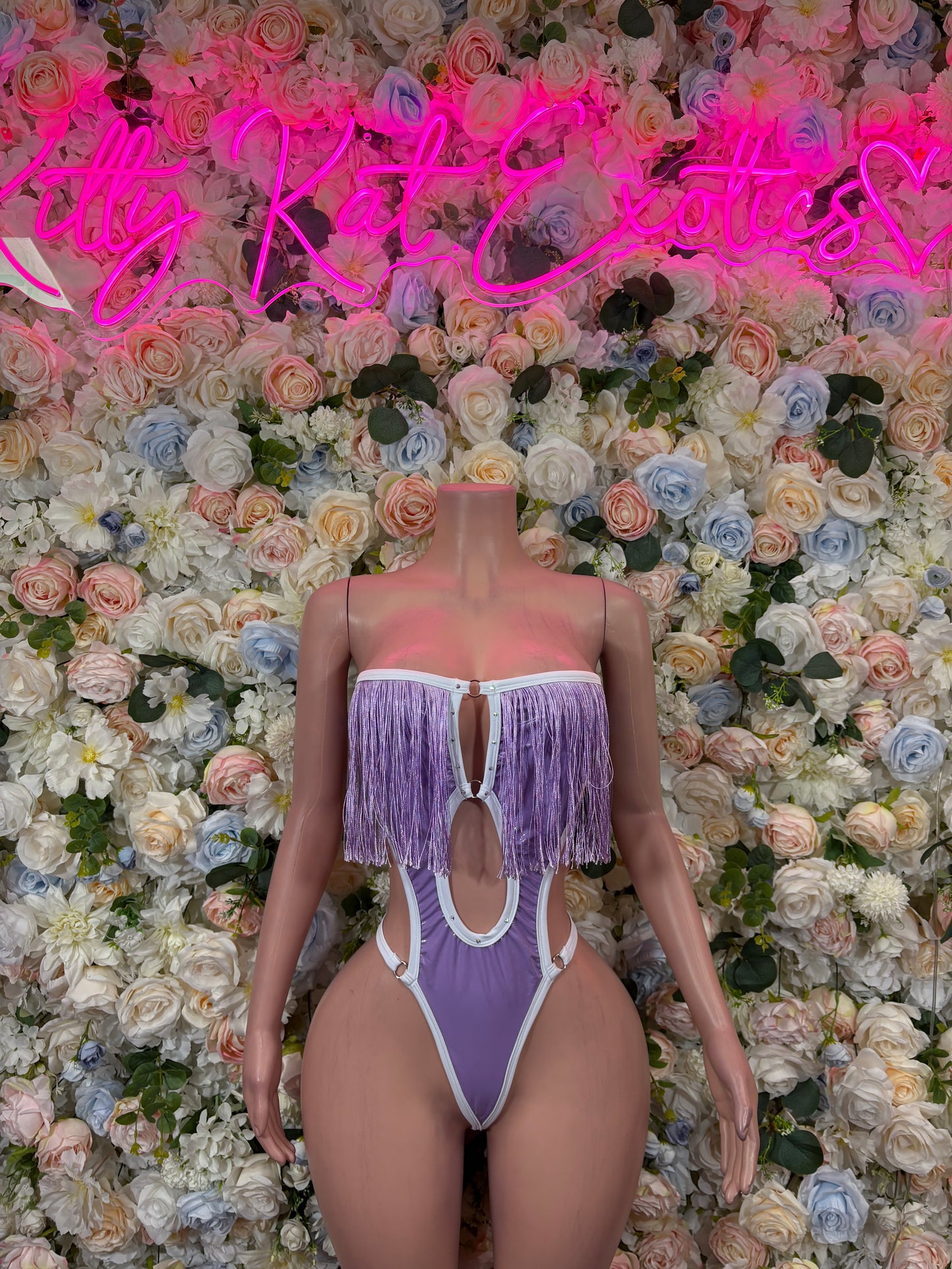 Latex Purple Festival Bodysuit Women - Rave Outfit Exotic Dancewear Clubwear Bottle Girl Bodysuit