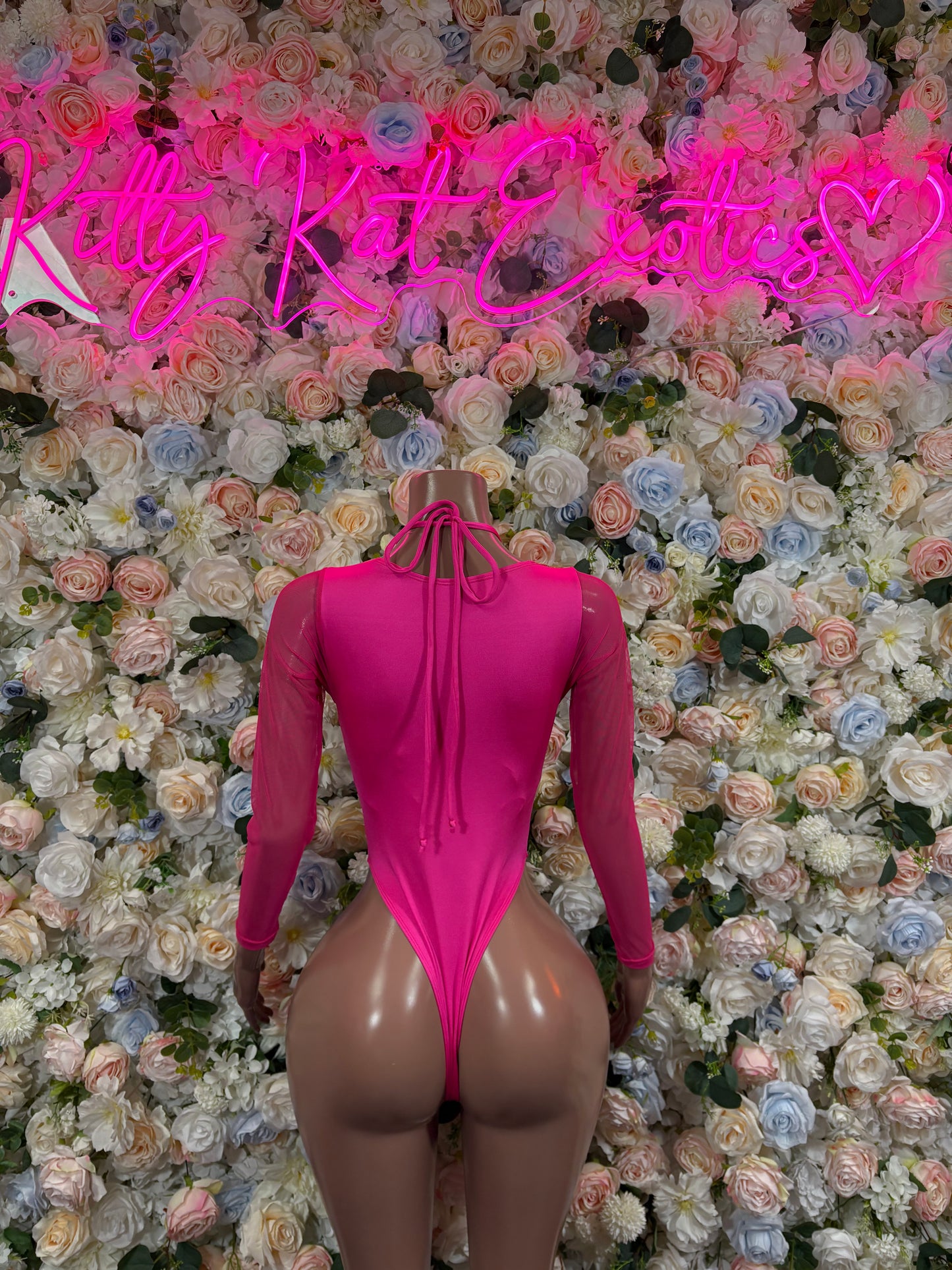 Bottlegirl Outfit One-Piece Pink Metallic Bodysuit - Hologram Design | Exotic Dancewear for Performers, Raves