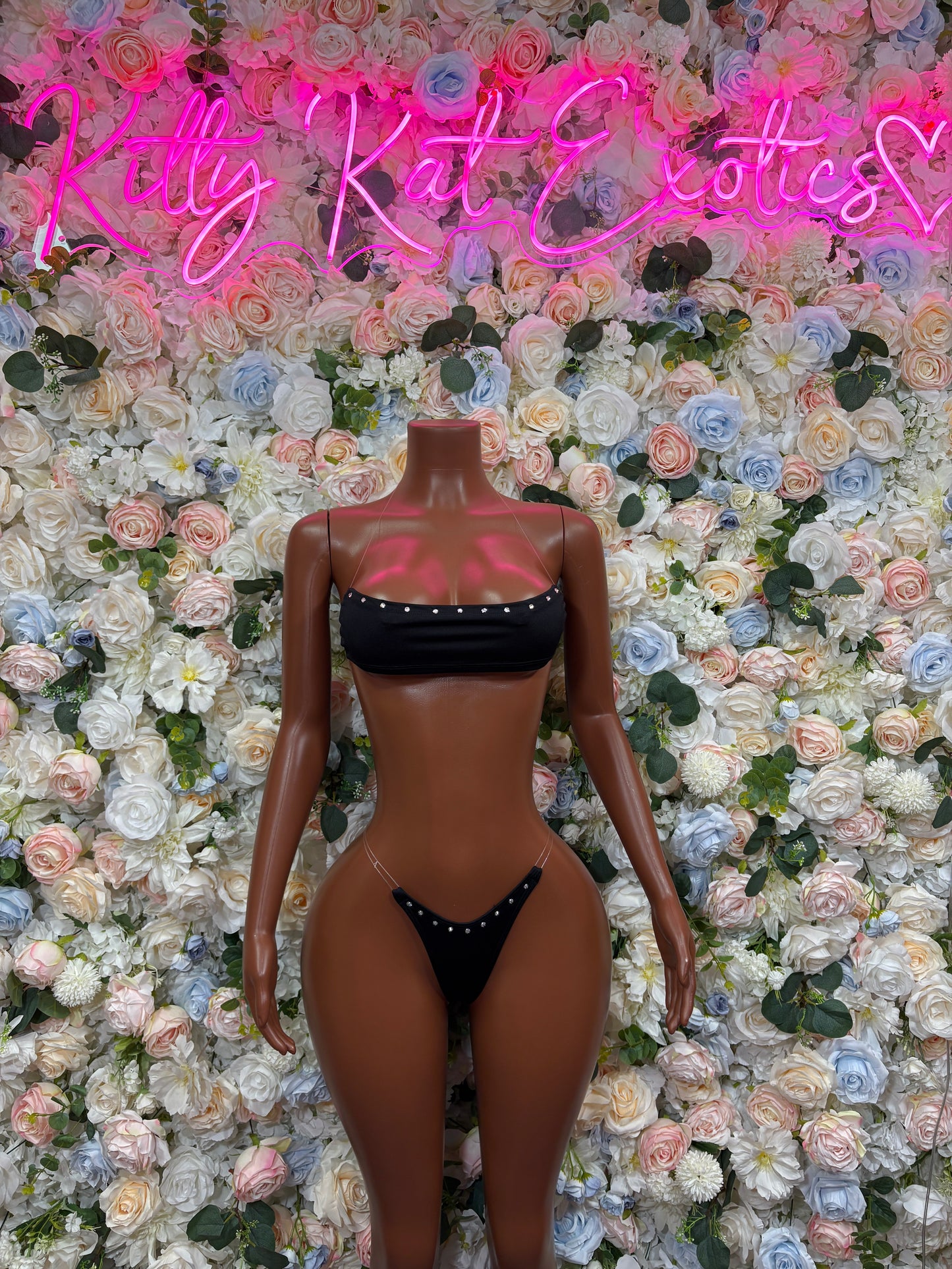 Black Two Piece Bodysuit - Sexy Exotic Dancewear Festival Outfit, EDM Rave Clubwear