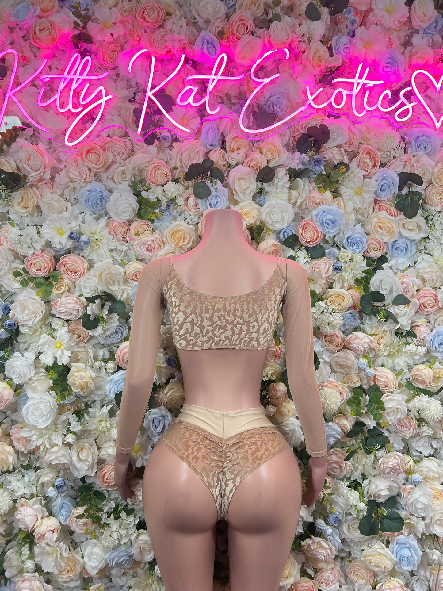 Exotic Dancewear Two Piece Nude Costume For Performer Rave Festival Wear