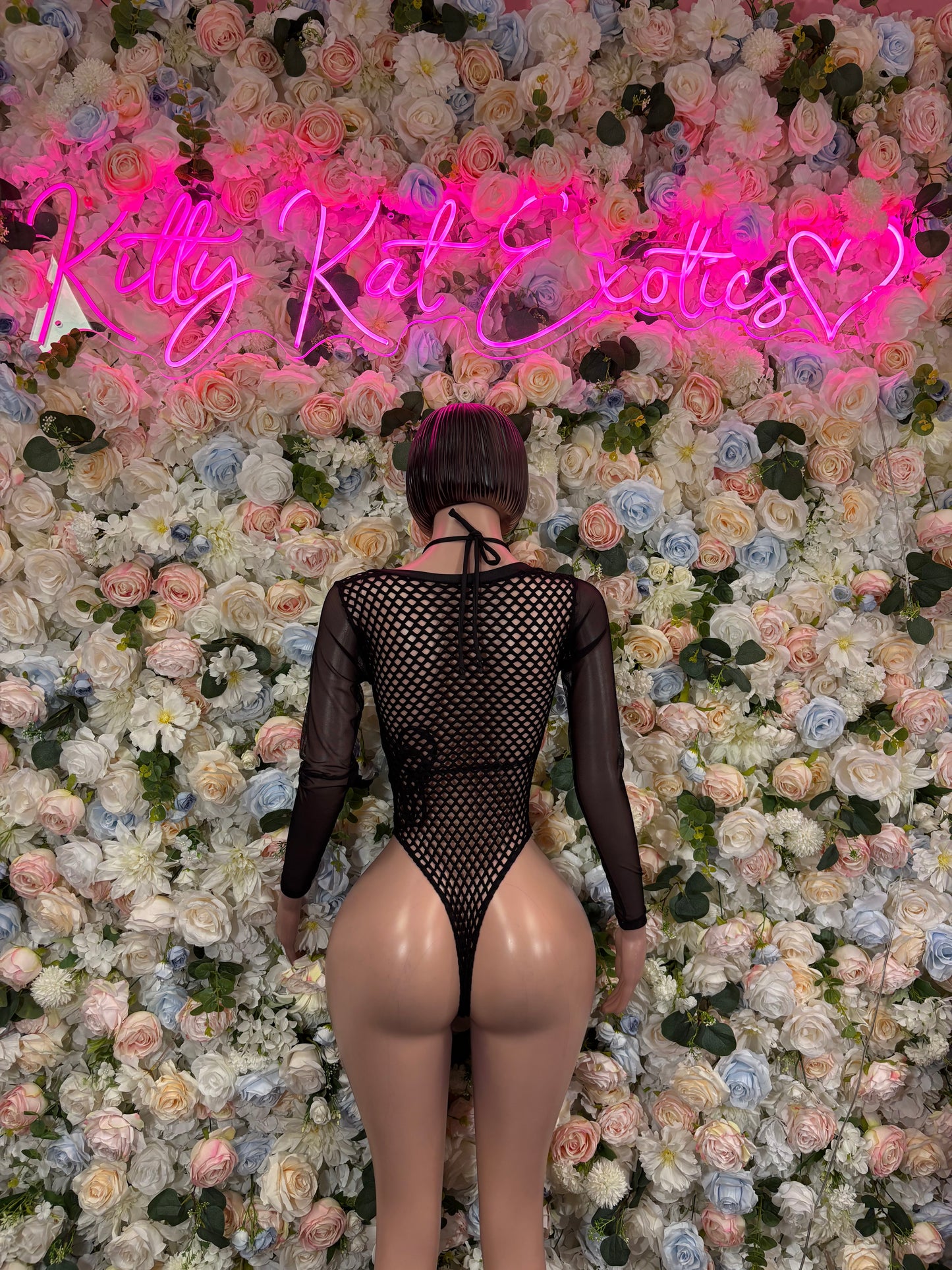 Black Fishnet Bottlegirl Bodysuit - Women’s Exotic Dancewear, Bartender Costume & Rave Clubwear