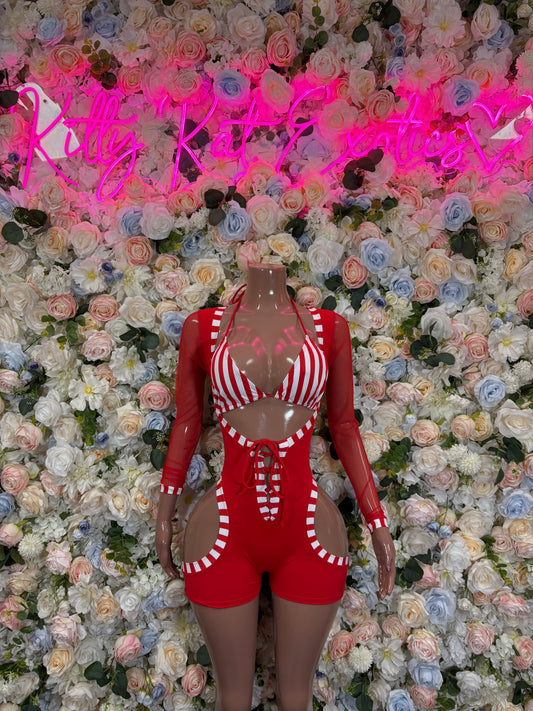 Bottlegirl Outfit Christmas Sexy Santa Bodysuit  Costume Santa Baby Outfit Bartender Dancewear