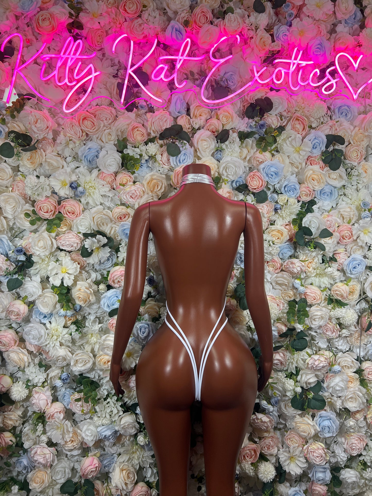 Silver Metallic Latex Bodysuit – Shiny Rave Festival Clothing Bottle Girl Exotic Dance Clubwear