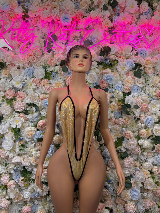 Bottlegirl Gold Slingshot Bodysuit One-Piece Outfit