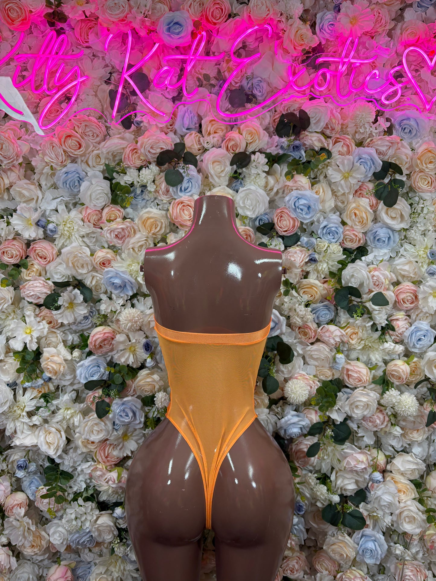 Rave Outfit Bodysuit Orange One-Piece Dancewear