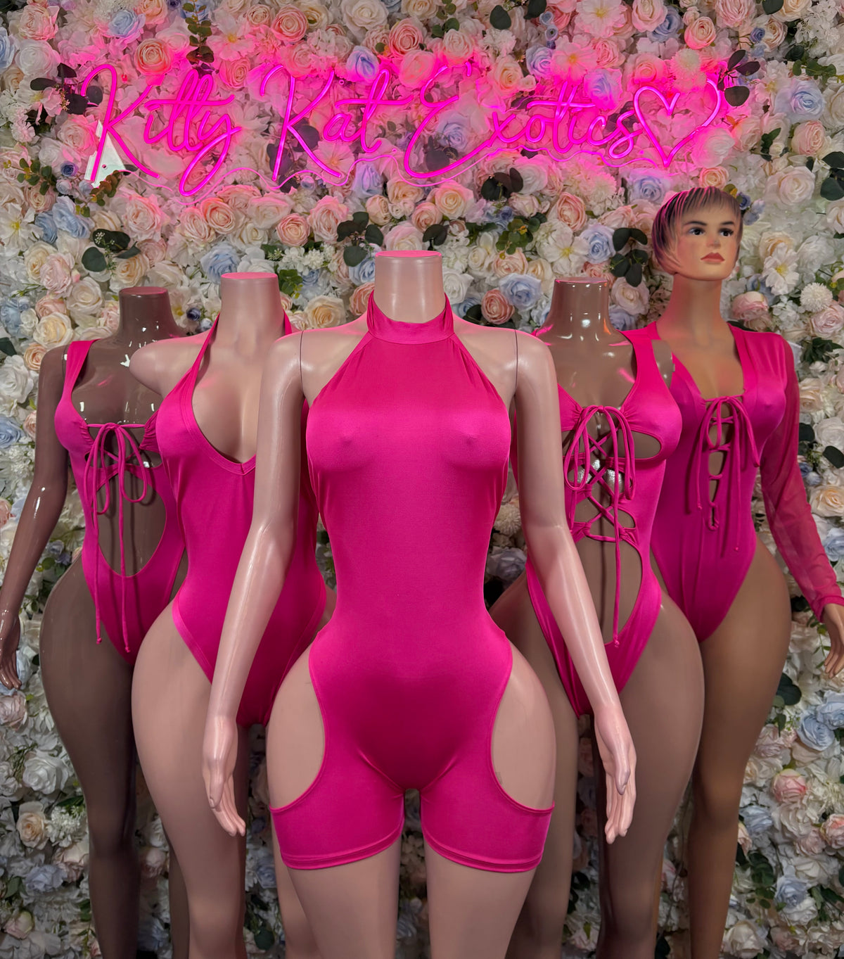 Bottlegirl Bodysuit One Piece Pink Bodysuit – Festival Exotic Dancewear Rave Outfit