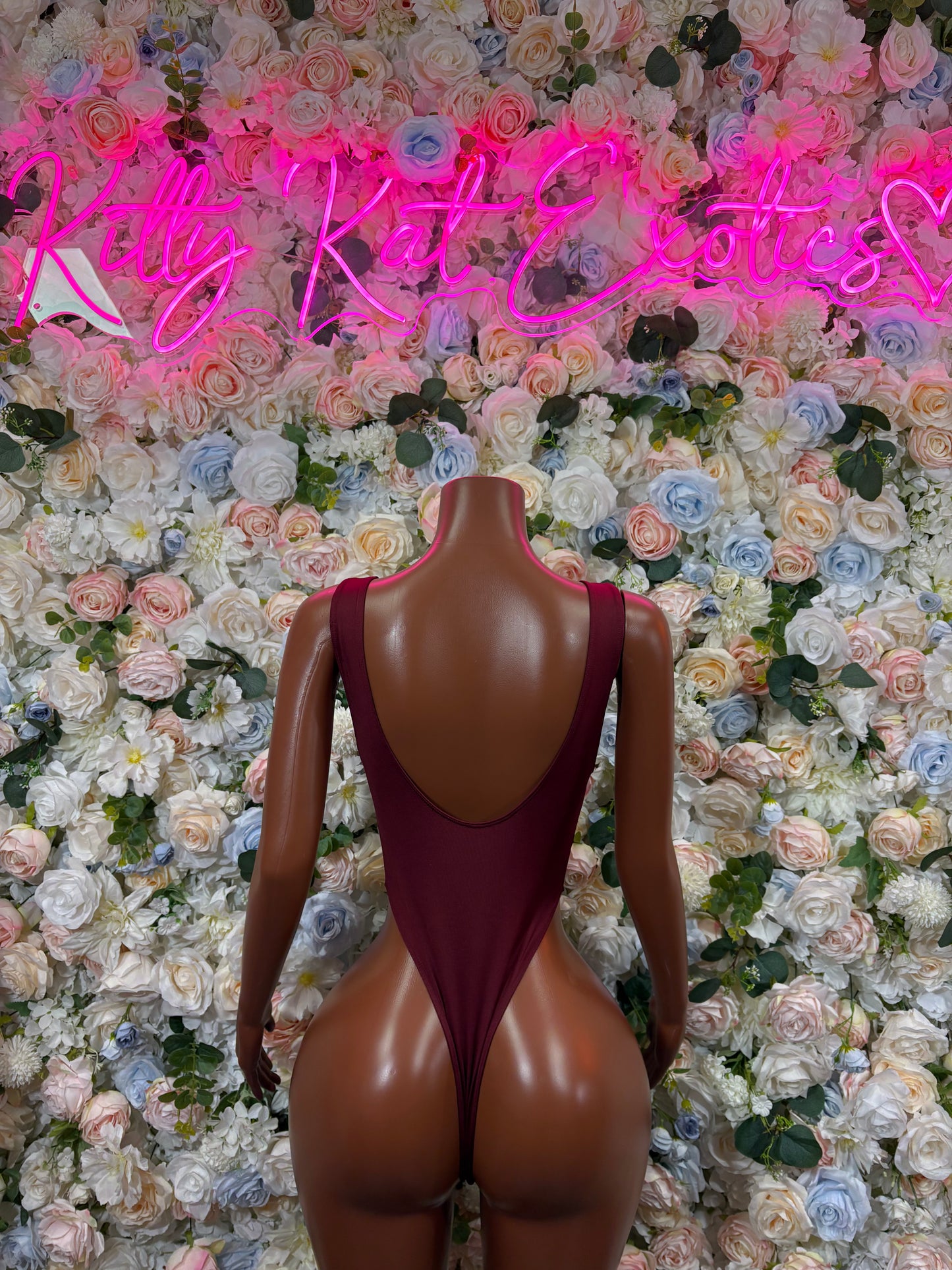 Bottlgeirl Burgundy Bodysuit Women’s Rave Festival Outfit - Exotic Dancewear