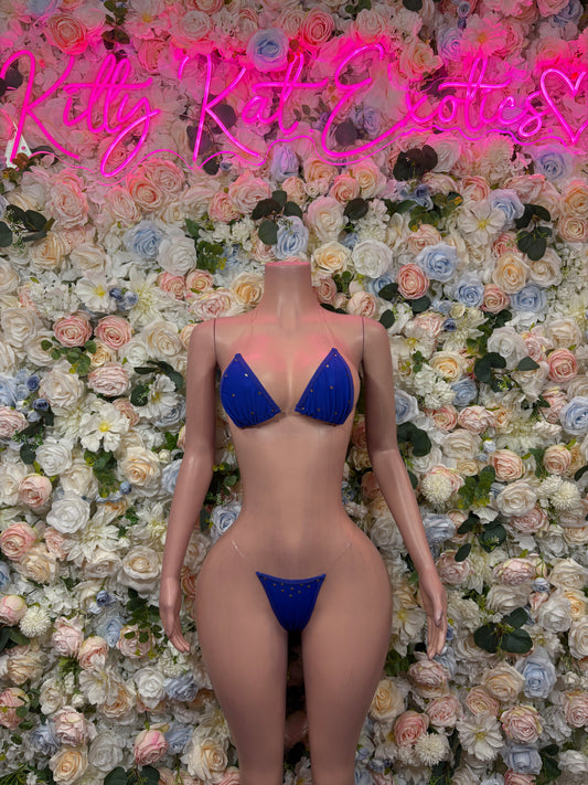 Royal Blue Bikini Two Piece Set Festival Outfit Dancewear Clubwear Ravewear