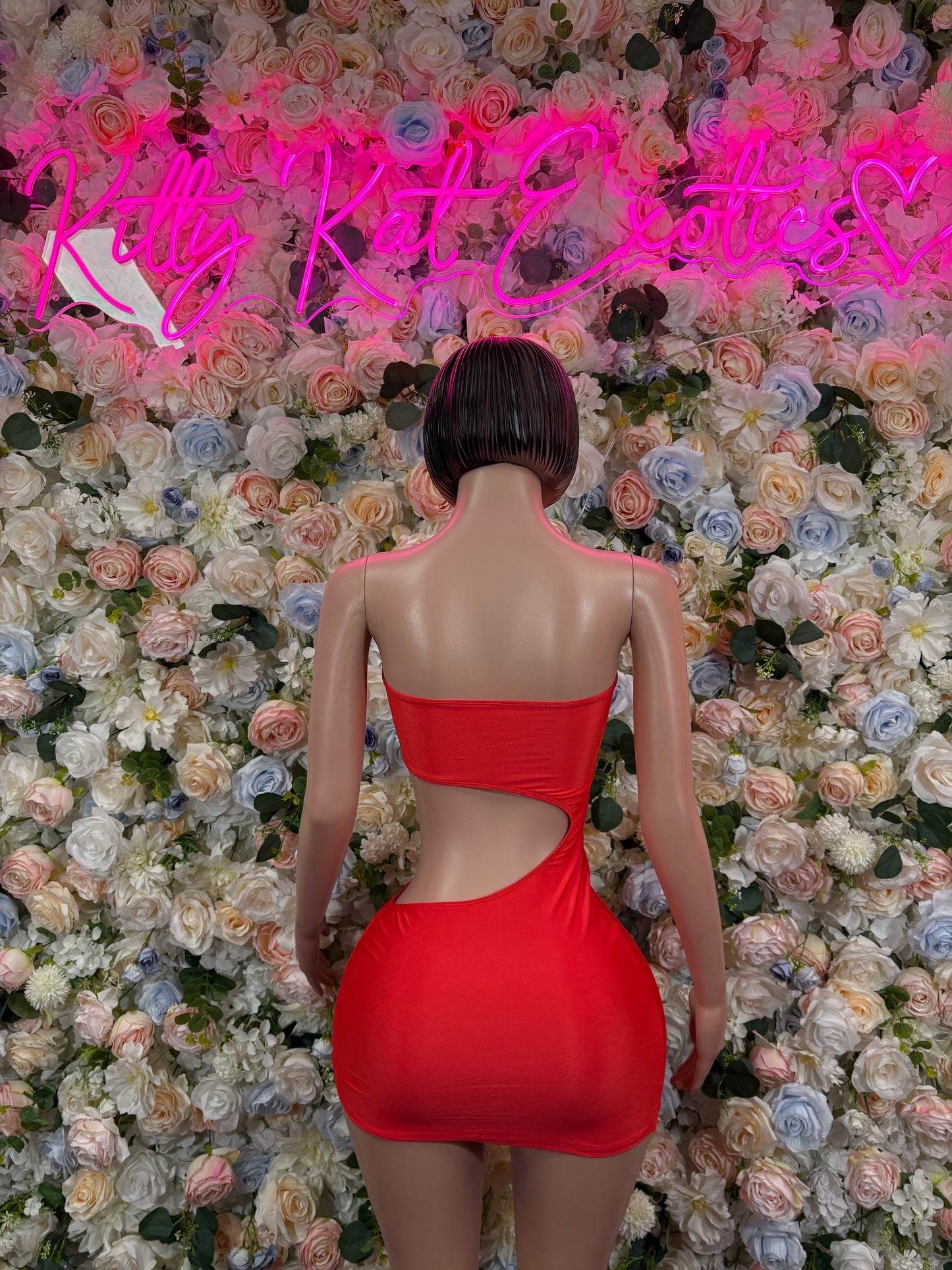 Red Mini Dress - Womens Cocktail Gown Sexy Evening Party Dress