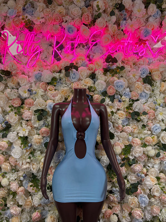 Turquoise Dress One-Piece Bartender Outfit– Exotic Dance & Rave Wear Festival Bodsuit