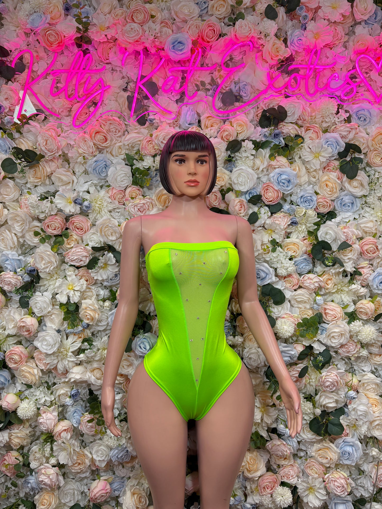 Ravewear One-Piece  Bodysuit - Neon Green  | Exotic Dancewear for Performers, Raves, & Festival Clothing