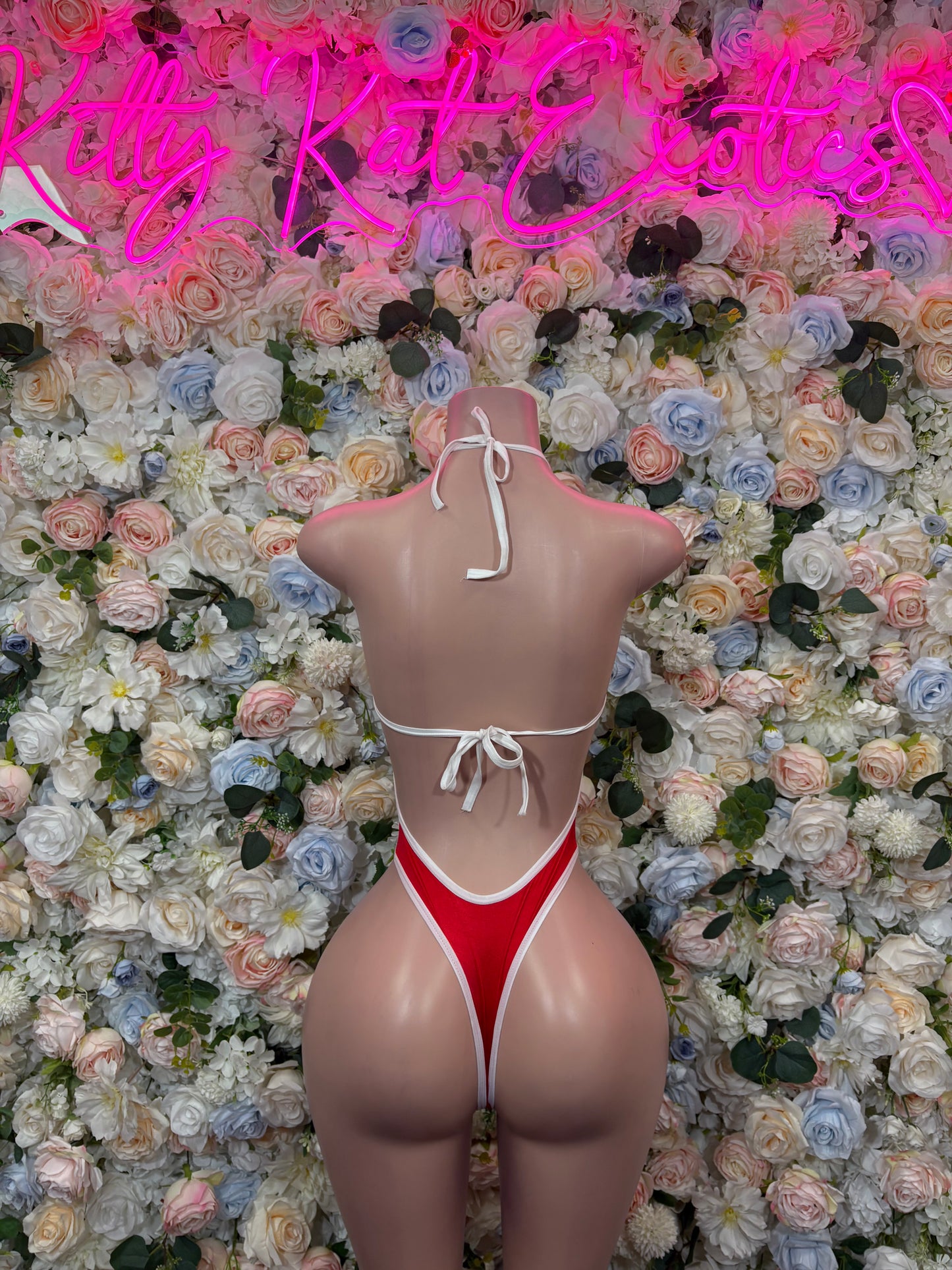 Red Bodysuit Rave Festival Outfit Women - Exotic Dancewear Stripper Clubwear Bottle Girl Ravewear