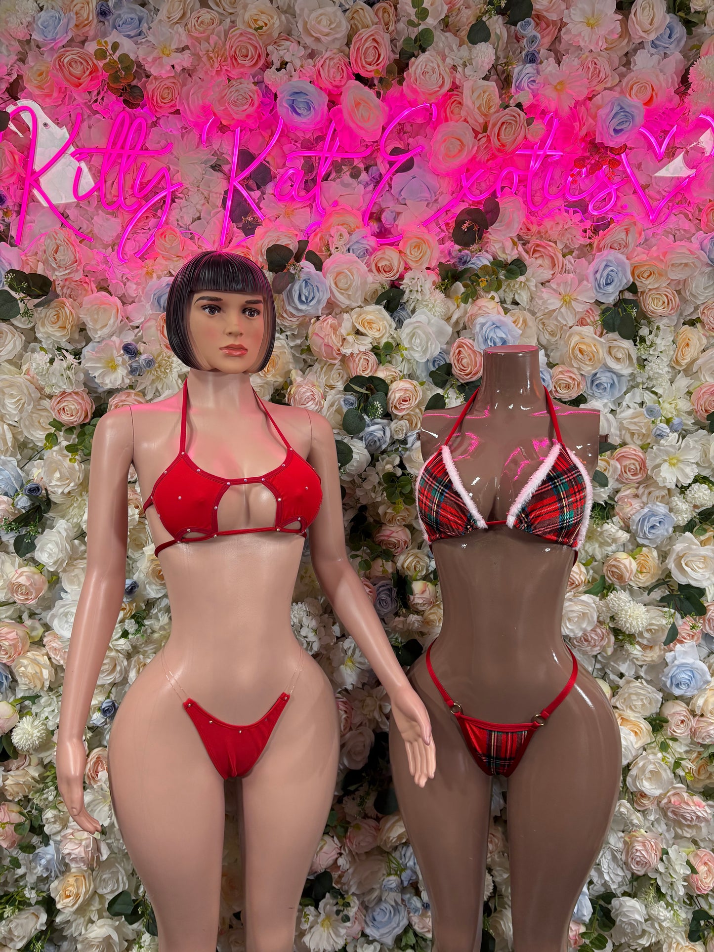 Christmas Outfit Sexy Santa Two Piece Bikini Set Red Costume Santa Baby Outfit Bartender Dancewear