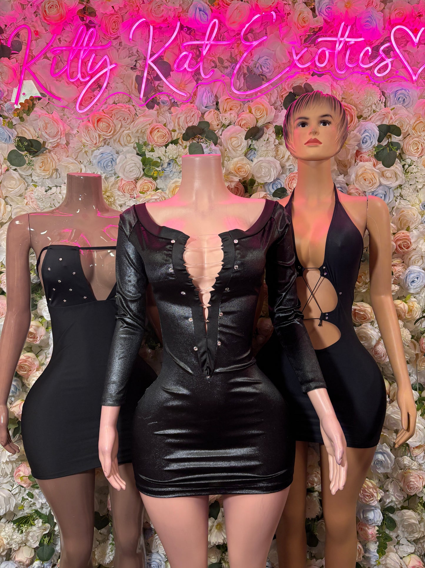 Black Dress - Date Night Club Dress | Rave Festival Exotic Dancewear Clubwear Bottle Girl Ravewear