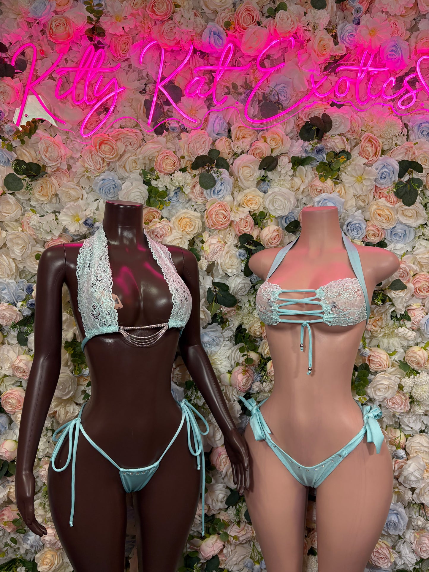 Baby Blue Lace Bikini Lingerie – Rave, Festival, Clubwear, Exotic Dancewear