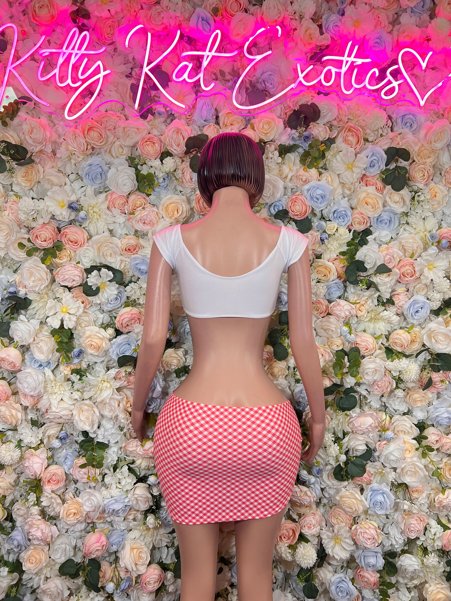 Coral White Two Piece Skirt Rave Wear